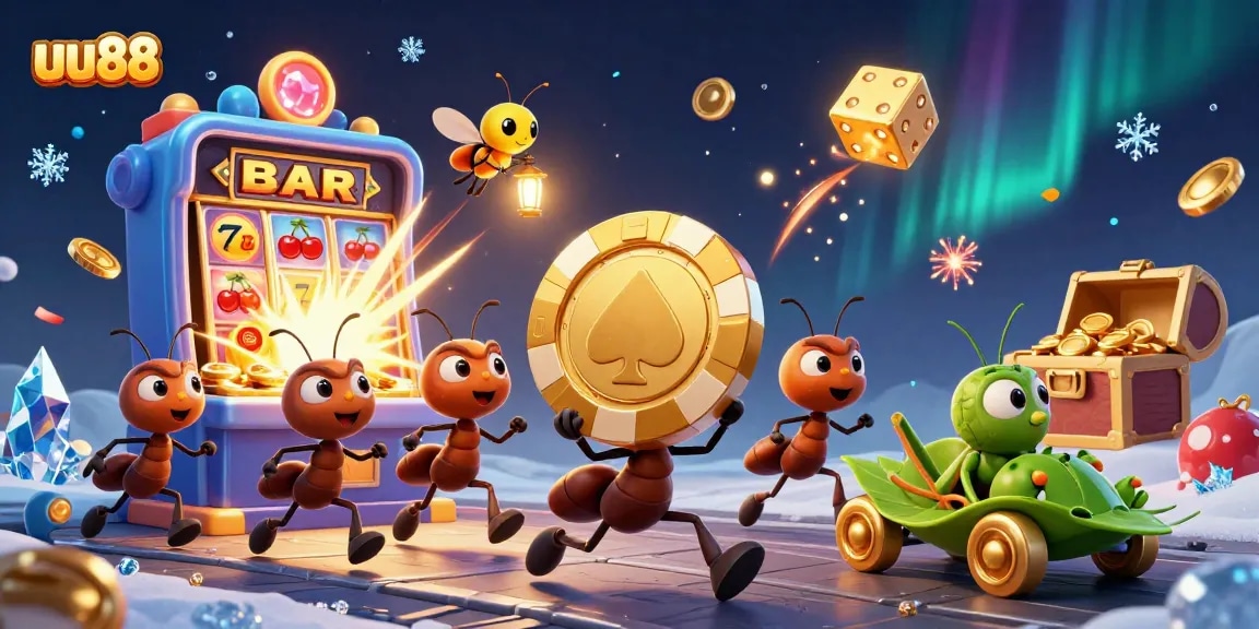 Engaging scene showcasing UU88's whimsical heist with animated characters in an exciting casino setting.