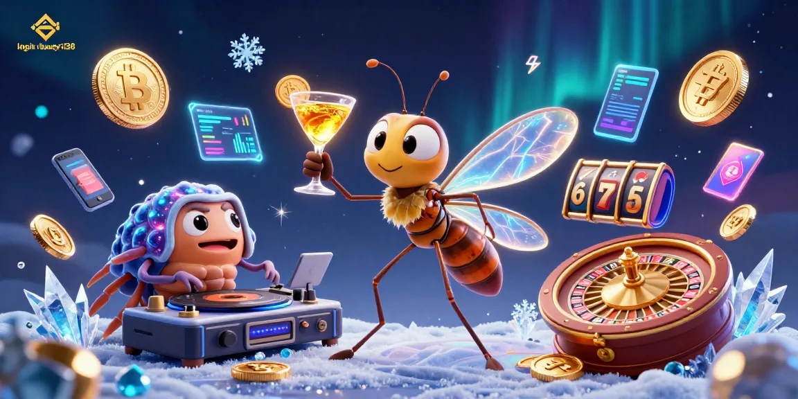 Spin the reels and win at login luxury138 with a vibrant casino mascot and exciting game elements.