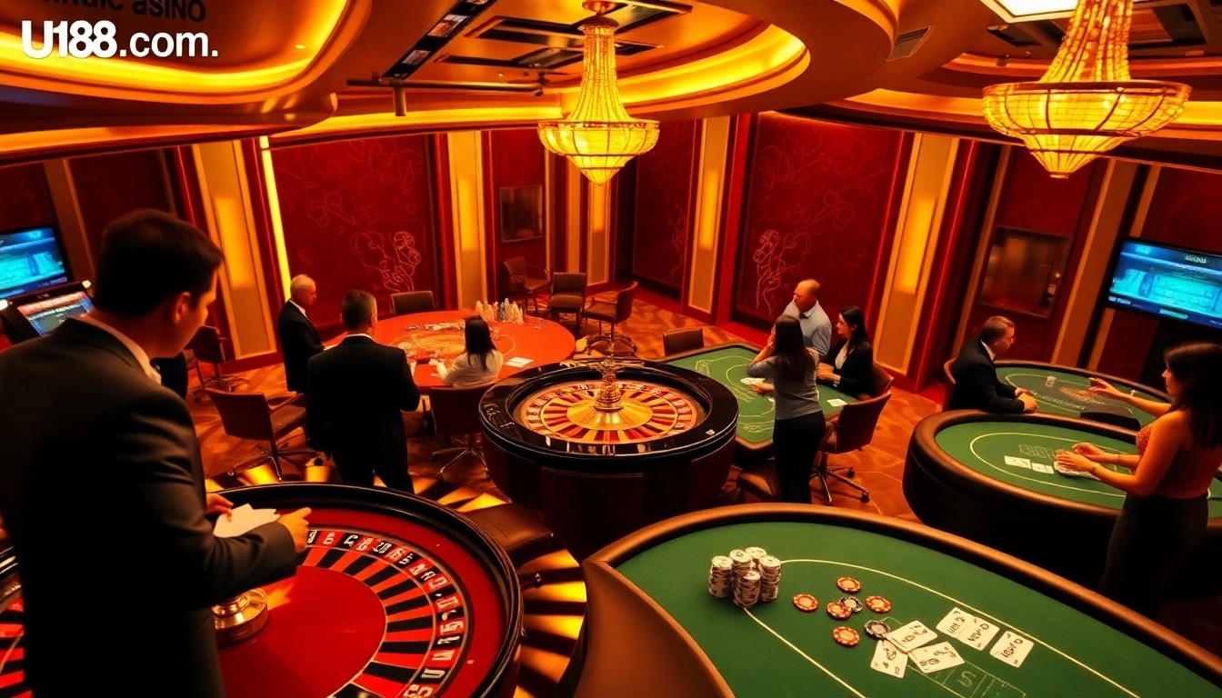 Experience the excitement of uu88.com with vibrant gaming action at roulette and blackjack tables.