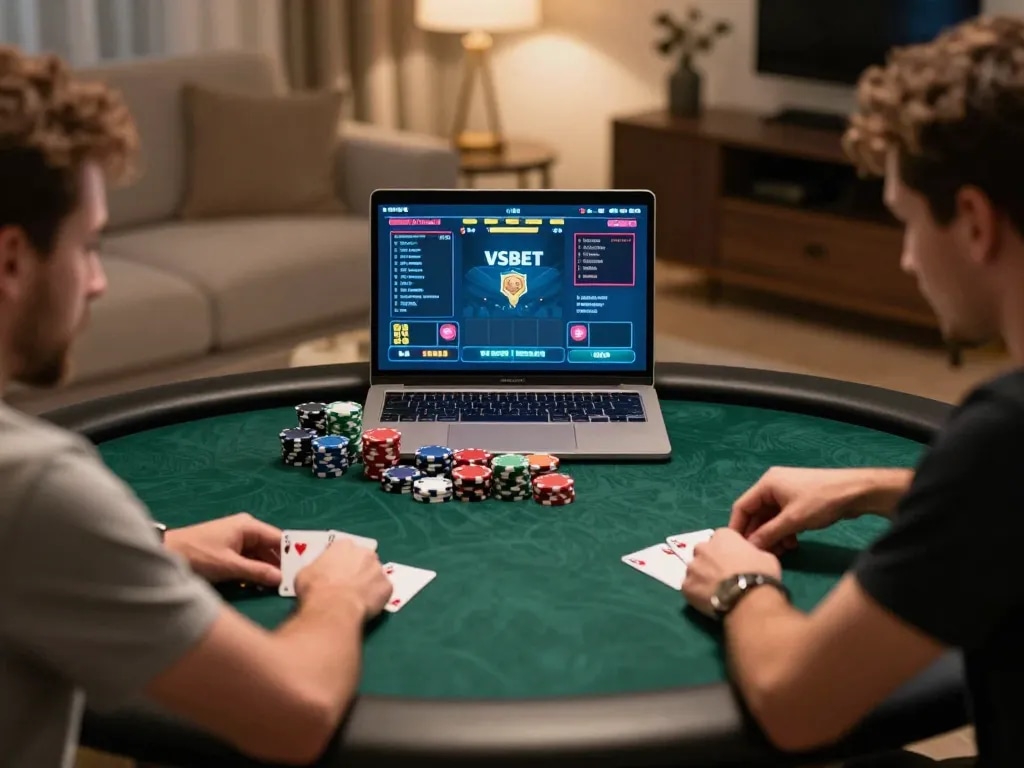 Players strategizing in an online poker game at VSBET for a thrilling experience