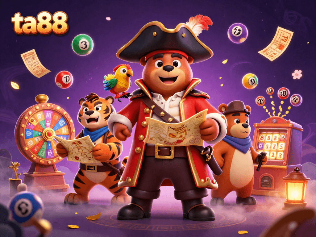 Play exciting lottery games at ta88 with energetic characters and vibrant elements.