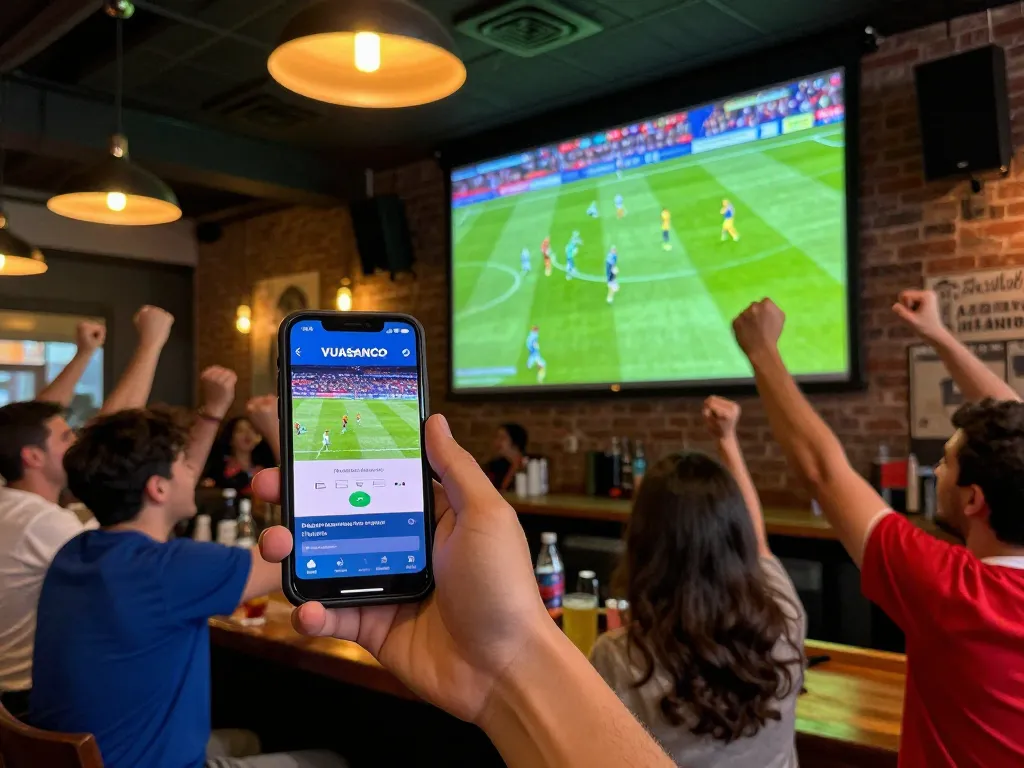 Watch live football matches directly via VUASANCO with vibrant bar ambiance.
