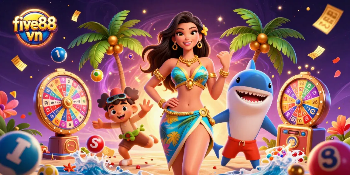 Experience thrilling lottery action with five88 vn in this vibrant 3D casino scene.
