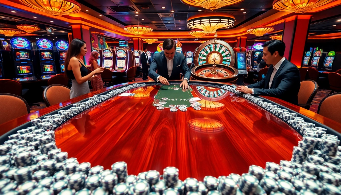 Exciting SC88 gaming table featuring elegant players and vibrant casino ambiance.