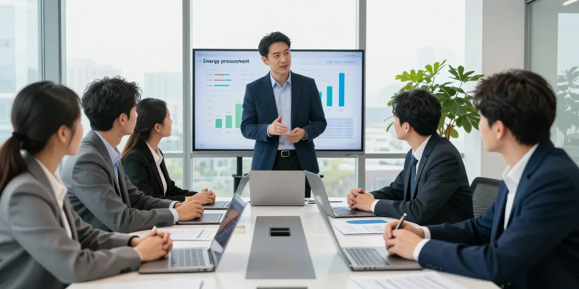 Business professionals analyzing british gas business gas options in a collaborative office setting.