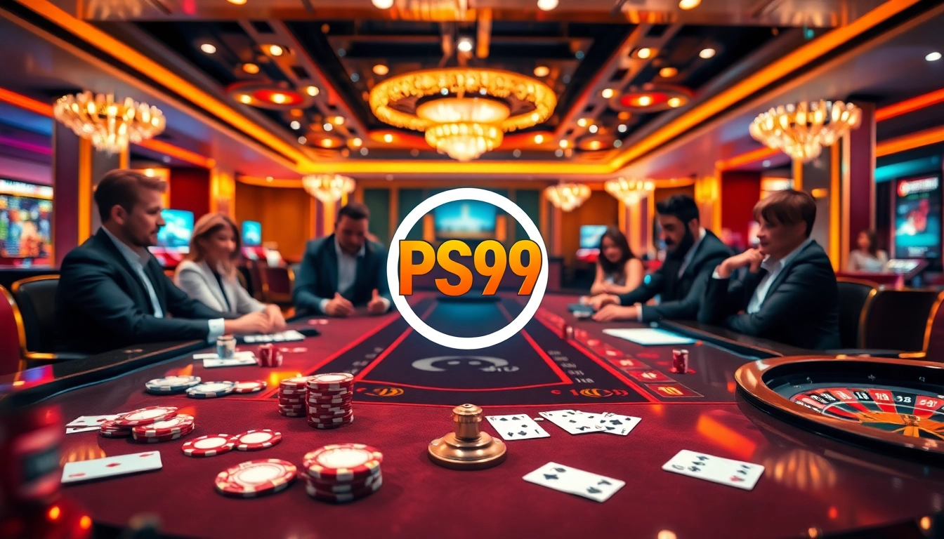 Players experiencing the excitement of PS99 casino games at a luxury table.