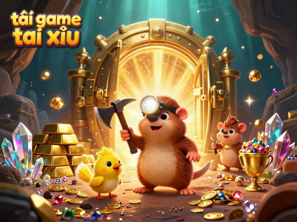 Experience seamless gameplay with tải game tài xỉu in a vibrant treasure scene with sparkling gems and gold.