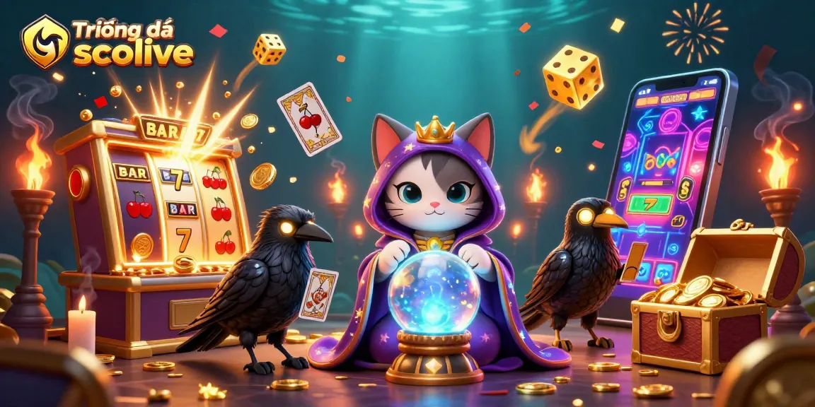 Experience Trực tiếp bóng đá socolive with vibrant 3D elements featuring a mystical cat and vibrant casino imagery.