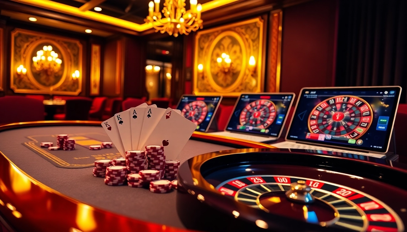 Experience the thrill of winning at https://8kbet3.com/ with an exciting poker game setup.