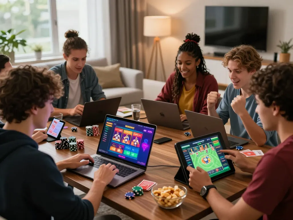 Players engaging with 68win online platform in a lively gaming scene.