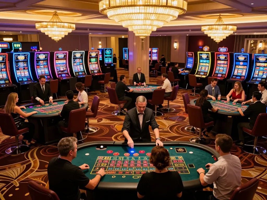 Players engaging at roulette tables in a luxurious casino setting, highlighting the excitement at nhà cái hm88.