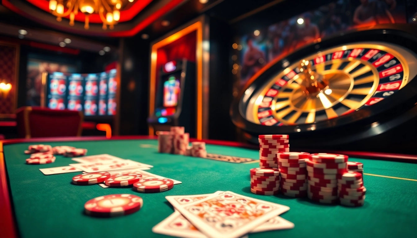 A thrilling poker game setting at 32win.style showcases vibrant chips and cards, capturing excitement and strategy.