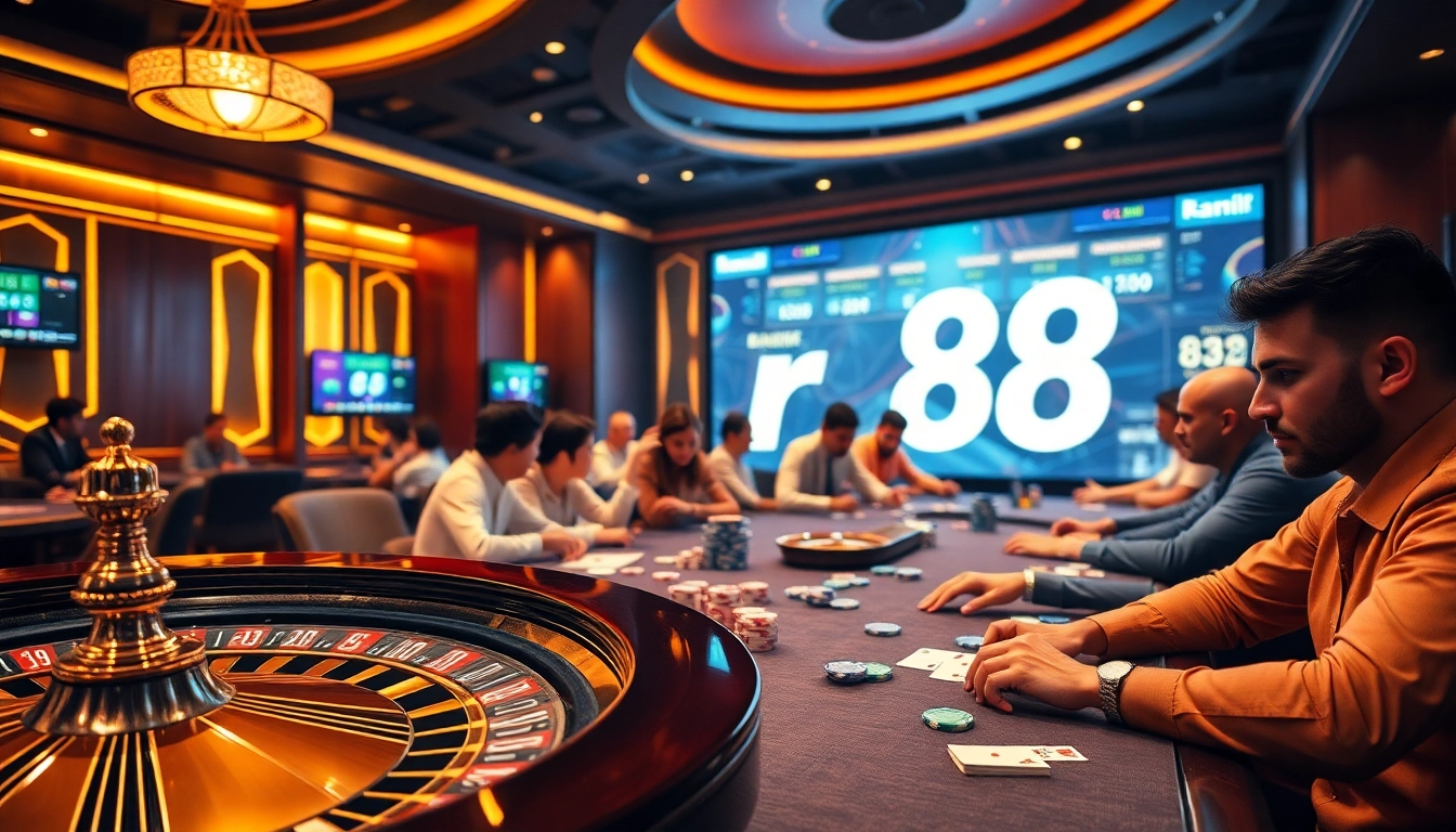 Engaged players experience the thrill of gambling at rr 88's luxurious casino tables.